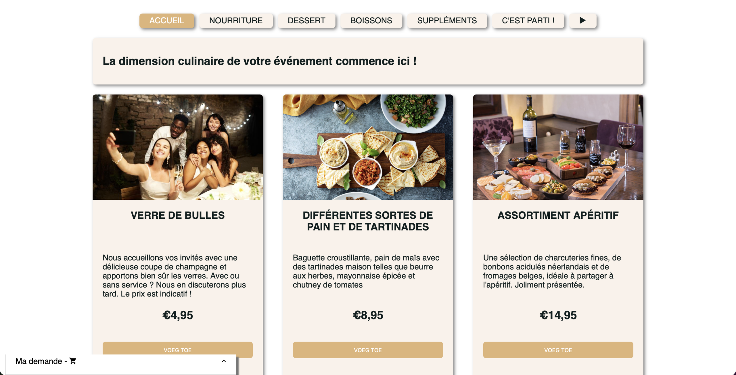5. Connectez votre site web Cateraars