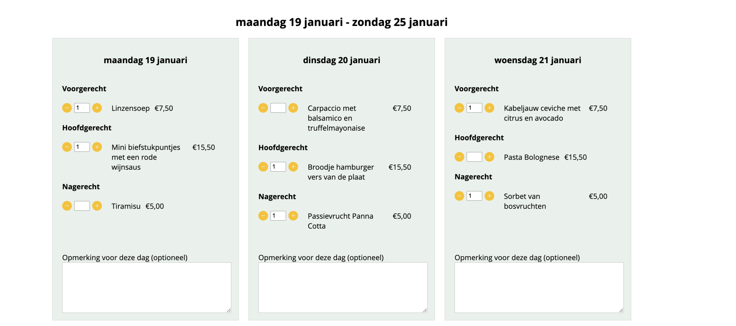 Automatische verwerking Cateraars