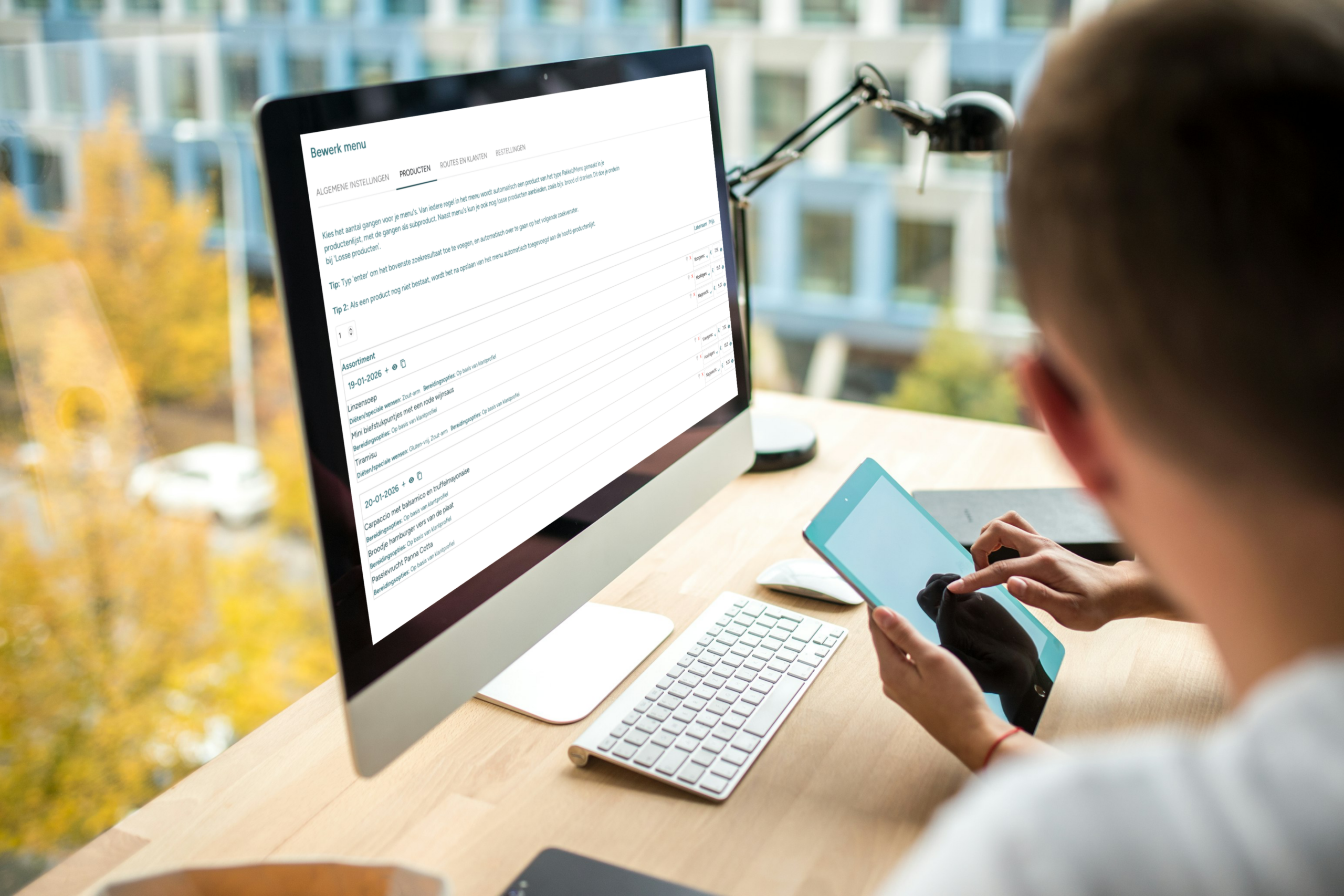 Bewerk menu Cateraars