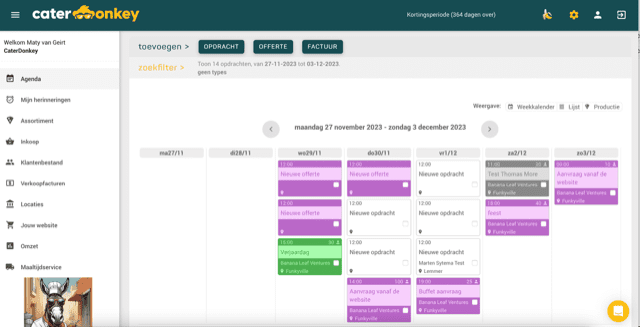 catermonkey software in actie